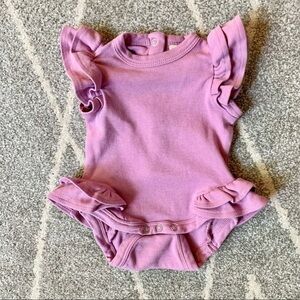 Kate Quinn Lilac Lavender Purple Double Ruffle organic cotton Bodysuit Onesie
